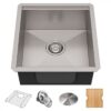 Workstation 17″ Undermount 16 Gauge Stainless Steel Single Bowl Kitchen Sink