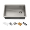 Workstation 27″ Undermount 16 Gauge Stainless Steel Single Bowl Kitchen Sink